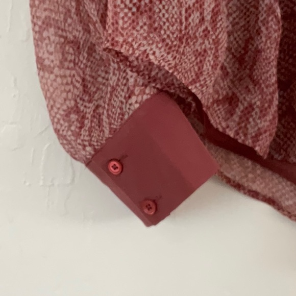Joie pink snake skin pattern long sleeve button up blouse - Picture 2 of 4